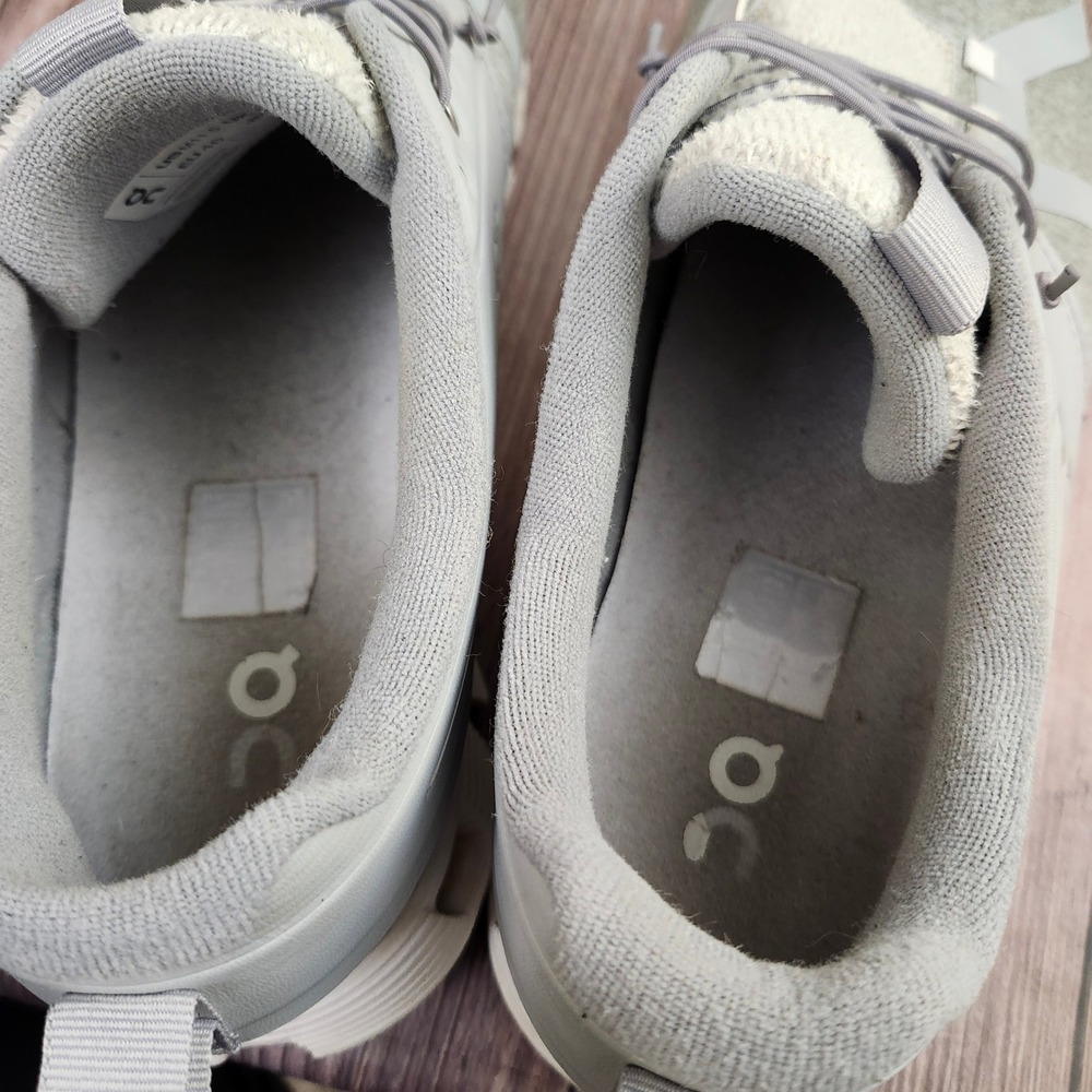 On Cloud Hi Edge Glacier Mens 11.5 Running Shoes Grey White Gum Sole Sneakers - Picture 7 of 12